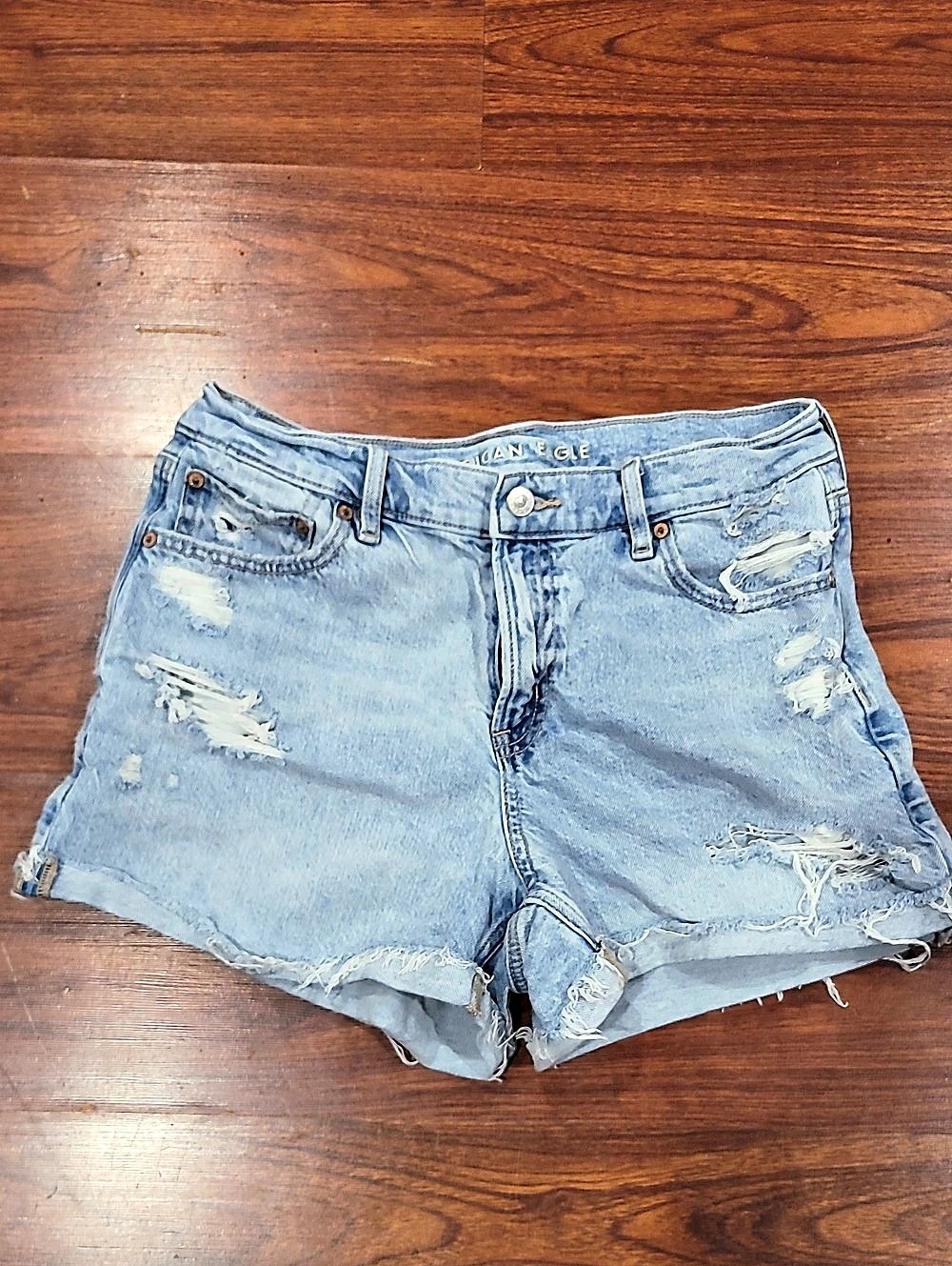 American Eagle Strigid Distressed Denim Shorts Size 10